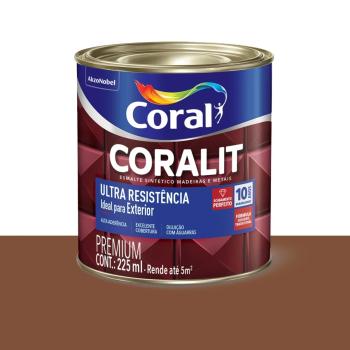 TINTA OLEO ESMALTE. SINTÉTICO 225 ML MARROM CORALIT 1/6