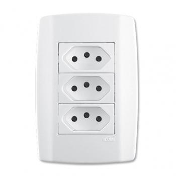 MODULO SLIM TOMADA 4 X 2 COM PLACA TRIPLA 20A BRANCO