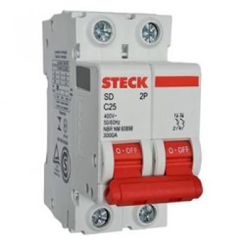 DISJUNTOR BIPOLAR DIN STECK 2P 25A