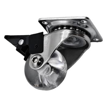 RODIZIO SILICONE SOPRANO BASE GIRATORIA COM TRAVA 35mm