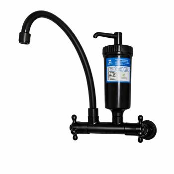 TORNEIRA BICA MOVEL PAREDE COM FILTRO PRETA ABS