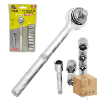 JOGO CHAVE CATRACA SOQ/BITS 10 PECAS