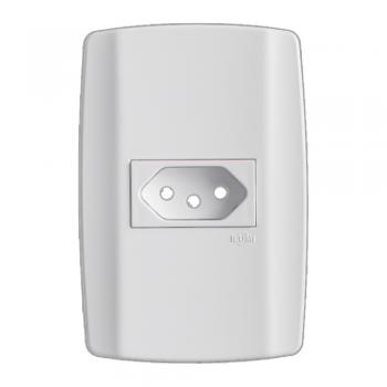 CONJUNTO ILUMI SLIM BRANCO COM PLACA 1 TOMADA 2P+T. 10A. - 80150