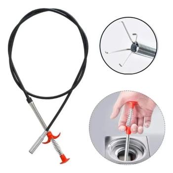 DESENTUPIDOR PARA RALO COM GARRA E PIA PEGADOR DE OBJETOS 1,5MT