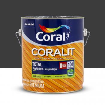 ESMALTE  BASE  AGUA BRILHANTE CORALIT ZERO PRETO 3,6L