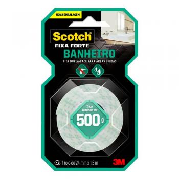FITA DUPLA FACE 3M FIXA FORTE BANHEIRO 24mm x 1,5m - 500g