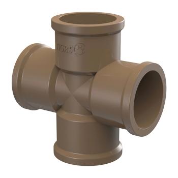 CRUZETA PVC MARROM SOLDÁVEL 3/4