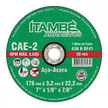 DISCO CORTE  FERRO/INOX  7X1/8X7/8  22,2MM ITAMBE