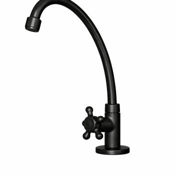 TORNEIRA BICA MOVEL BANCADA/MESA SIMPLES PRETA PLASTICO