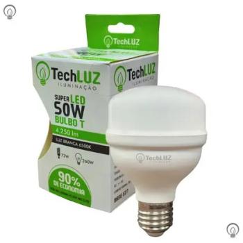 LAMPADA LED BULBO A 50W E-27 6.5K BIVOLTI BRANCA - TECHLUZ