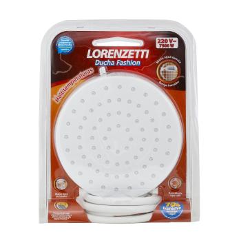 CHUVEIRO DUCHA ELÉTRICO MULTITEMPERATURA 220V 7500W BRANCO REDONDO FASHION LORENZETTI