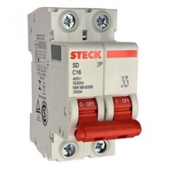 DISJUNTOR BIPOLAR DIN STECK 2P 16A