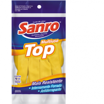 LUVA LATEX  SANRO TOP - C/FORRO MEDIO
