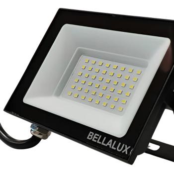 REFLETOR LED BELLALUX 50W 3000K BRANCO MORNO PTO IP65