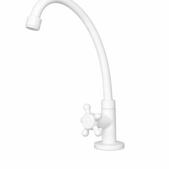 TORNEIRA BICA MOVEL BANCADA/MESA SIMPLES BRANCA PLASTICO