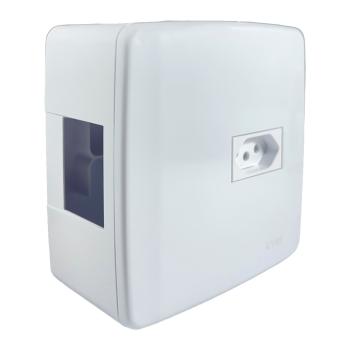 CAIXA 4x4 SOBREPOR ILUMI PARA 2 DISJUNTORES COM TOMADA 2P+T. 20A. 620632