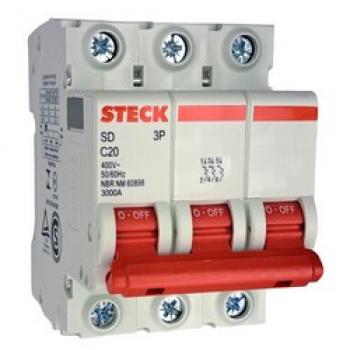 DISJUNTOR TRIPOLAR DIN STECK 3P 20A
