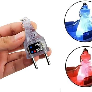 CHAVE TESTE CHAVEIRO IDENTIFICADOR DE VOLTAGEM 110V E 220V TOMADA CASA