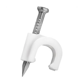 GRAMPO FIXAR CABO COAXIAL 10MM - 20 UNIDADES