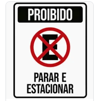 PLACA PROIBIDO PARAR E ESTACIONAR JC 406