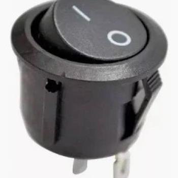 CHAVE GANG REDONDA PRETO 6A250V/10A125V ON/OFF 2T P