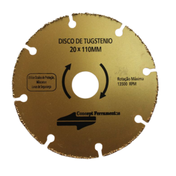 DISCO DE CORTE PARA MADEIRA 110x10MM TUGSTENIO
