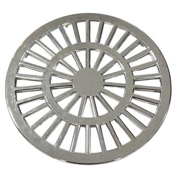 GRELHA PLASTICA REDONDA CROMADA LUCONI 15x15cm