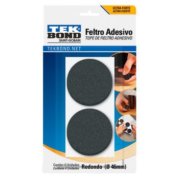 FELTRO ADESIVO TEKBOND REDONDO 46mm COM 4 PECAS