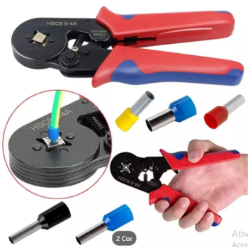 KIT ALICATE CRIMPAR PRENSA BOX + 1200 TERMINAL ILHÓS 0,25 A 10MM