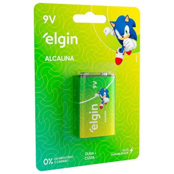 PILHA ELGIN ALCALINA BATERIA 9V. CARTELA COM 1 PECA - 6LR61