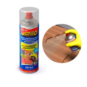 BORRACHA LIQUIDA SPRAY IMPERMEABILIZANTE DRYKO VEDATUDO TRANSPARENTE 400ml/235g.