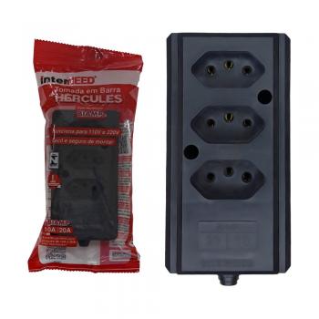 TOMADA BARRA INTERN.B TRIPLA 2P+T20A PT