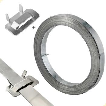 KIT FITA DE ACO INOX  60 CM LISA 3/4 COM ABRACADEIRA