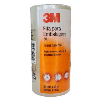 FITA ADESIVA EMBALAGEM 3M TRANSPARENTE 48mm x 50m UNIDADE