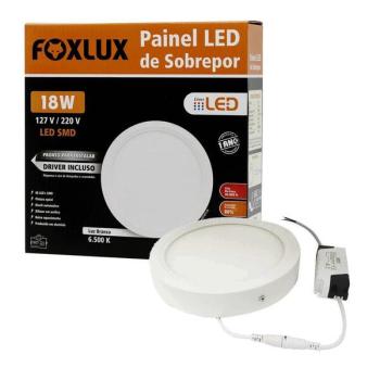 LUMINARIA LED FOXLUX SOBREPOR REDONDO 18W 6500K 20,5 CM