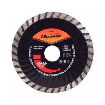 DISCO DE CORTE DIAMANTADO TURBO 115 X 22,2MM CORTE A SECO SPARTA-7311755 PARA ESMELHIRADEIRA