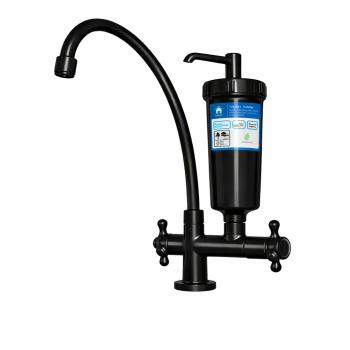 TORNEIRA BICA MOVEL BANCADA/MESA COM FILTRO PRETA ABS