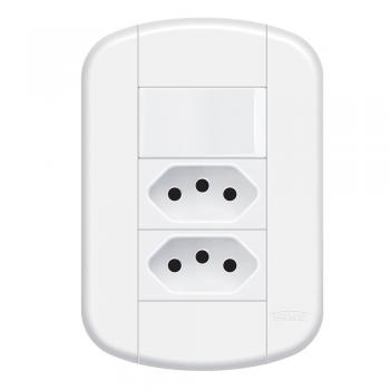 INTERRUPTOR SIMPLES E 2TOMADA PADRAO 2P+T 20A BLANC+  3392