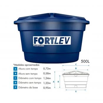 CAIXA D AGUA POLIETILENO FORTLEV 500L