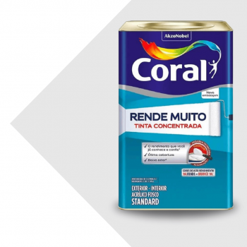 TINTA ACRÍLICA FOSCA RENDE MUITO STANDARD INTERIOR E EXTERIOR BRANCO NEVE 18 L CORAL