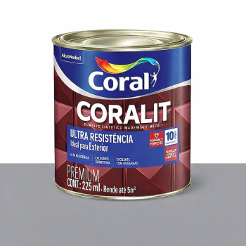 TINTA OLEO ESMALTE. SINTÉTICO 225 ML CINZA MÉDIO ALTO BRILHO CORALIT 1/6