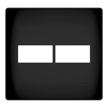 PLACA COM SUPORTE 4X4 2 MÓDULOS HORIZONTAL HABITAT BLACK FAME