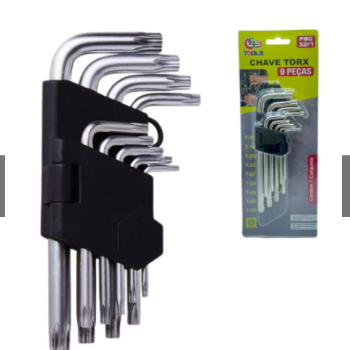 KIT JOGO CHAVE TORX 9 PECAS TOOLS