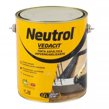 PINTURA ASFÁLTICA IMPERMEABILIZANTE VEDACIT NEUTROL 3,6L PRETO