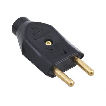 PLUGUE PINO MACHO 2 PÓLOS 20A/250V PRETO FAME