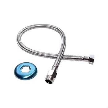 MANGUEIRA DE ENGATE FLEXIVEL AÇO INOX 1/2 60CM TRANCADO