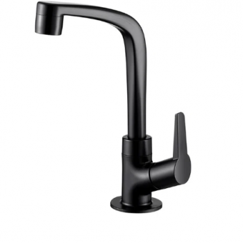 TORNEIRA LAVATORIO BICA ALTA FLATT PRETA