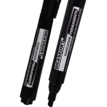 CANETA MARCADOR PERMANENTE PONTA GROSSA “PINCEL“ BRASF PRETA