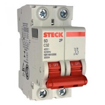 DISJUNTOR BIPOLAR DIN STECK 2P 32A