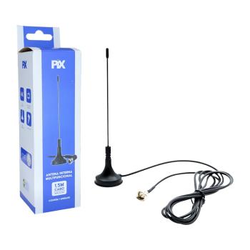 ANTENA INTERNA PIX DIGITAL MINI BASE MAGNETICA COM CABO 1,5m